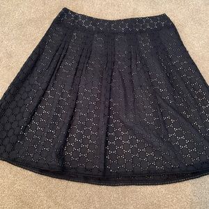 Ann Taylor Black Eyelet Lace Skirt